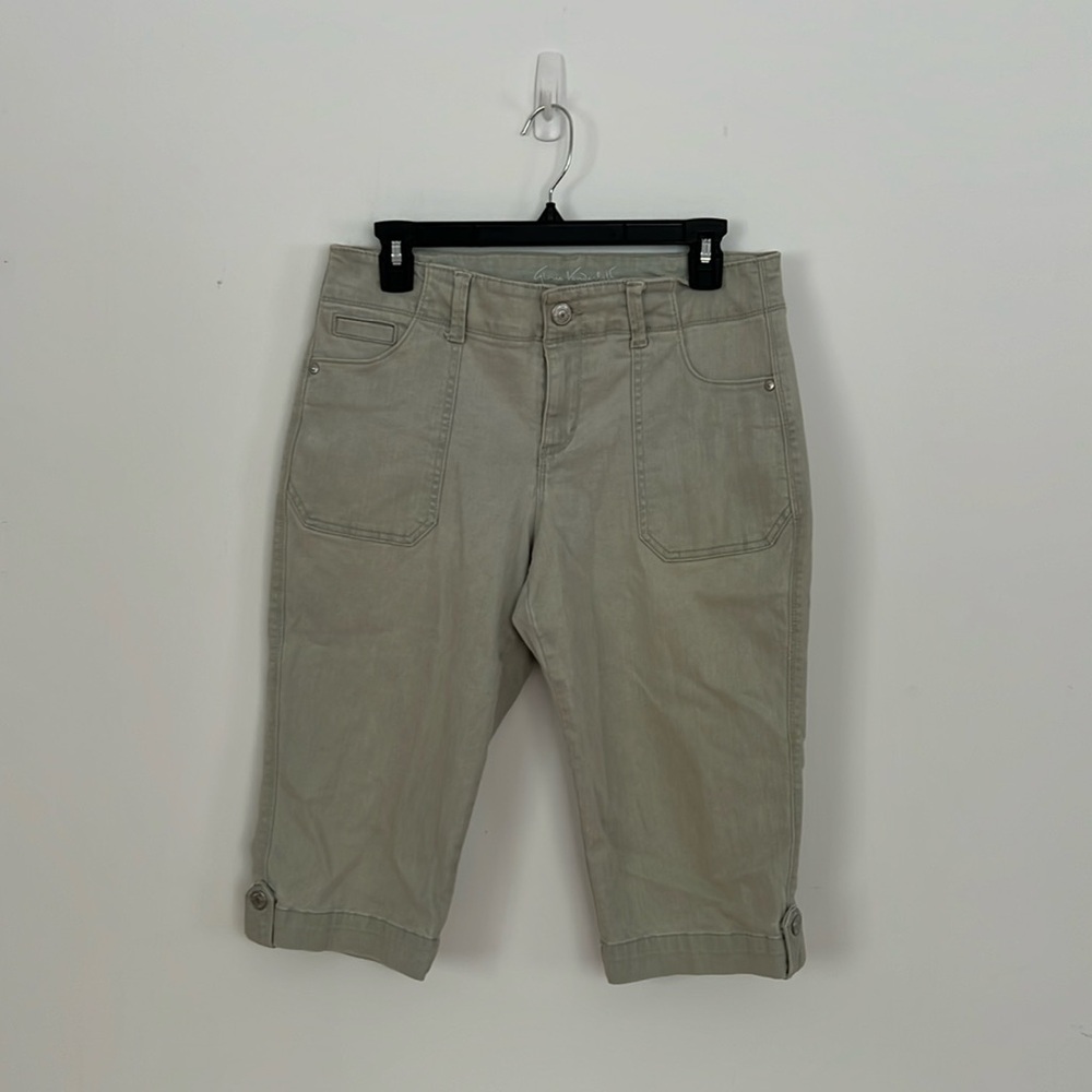 Gloria Vanderbilt Jeans Women 8P light green Capri Stretch 32” waist